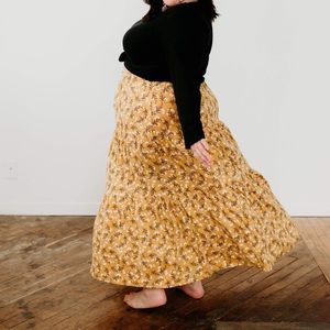 Yellow boho skirt